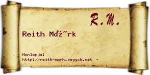 Reith Márk névjegykártya